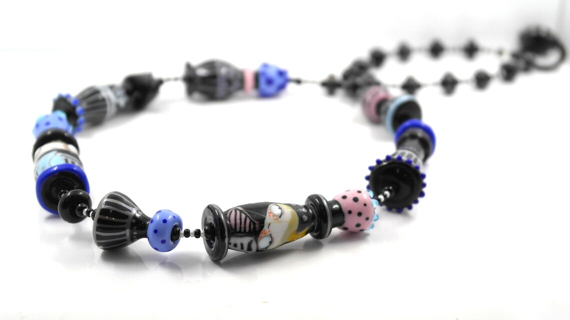 Chess pieces bead set chess beads Checkmate lampwork glass Etsy