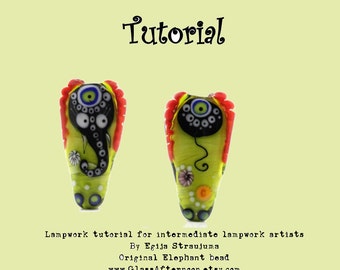 Lampwork Tutorial Elephant glass beads tutorial instant download glass bead tutorial PDF how to make glass bead original Elephant bead