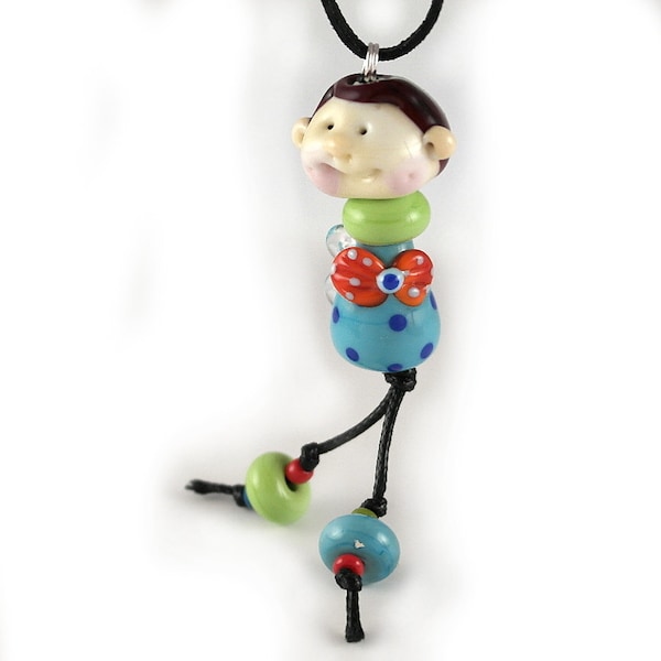 Turquoise blue Guardian angel pendant charm necklace. Glass pendant necklace angel necklace Angel charm