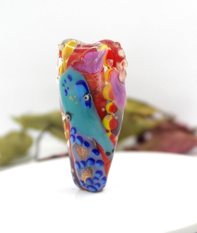 Lampork glass beads with Giraffe artisan focal unique beads focal Handmade lampwork glass bead giraffe pendant safari wild Murano bead