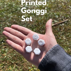 White 3D-Printed Gonggi Set – Classic Korean Jacks Game