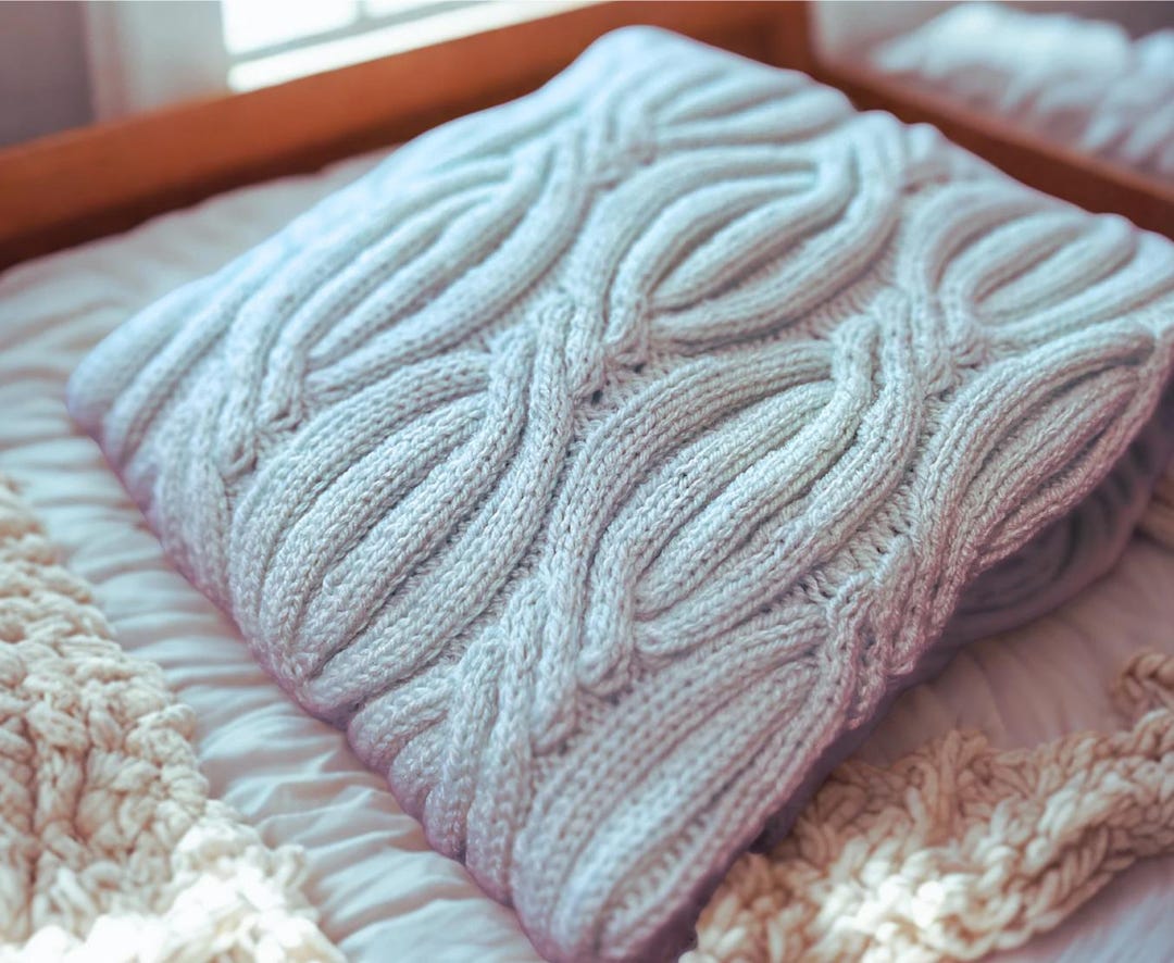 River Ripple Knitting Pattern River Ripple Baby Blanket Cable Knit PDF Pattern - Etsy