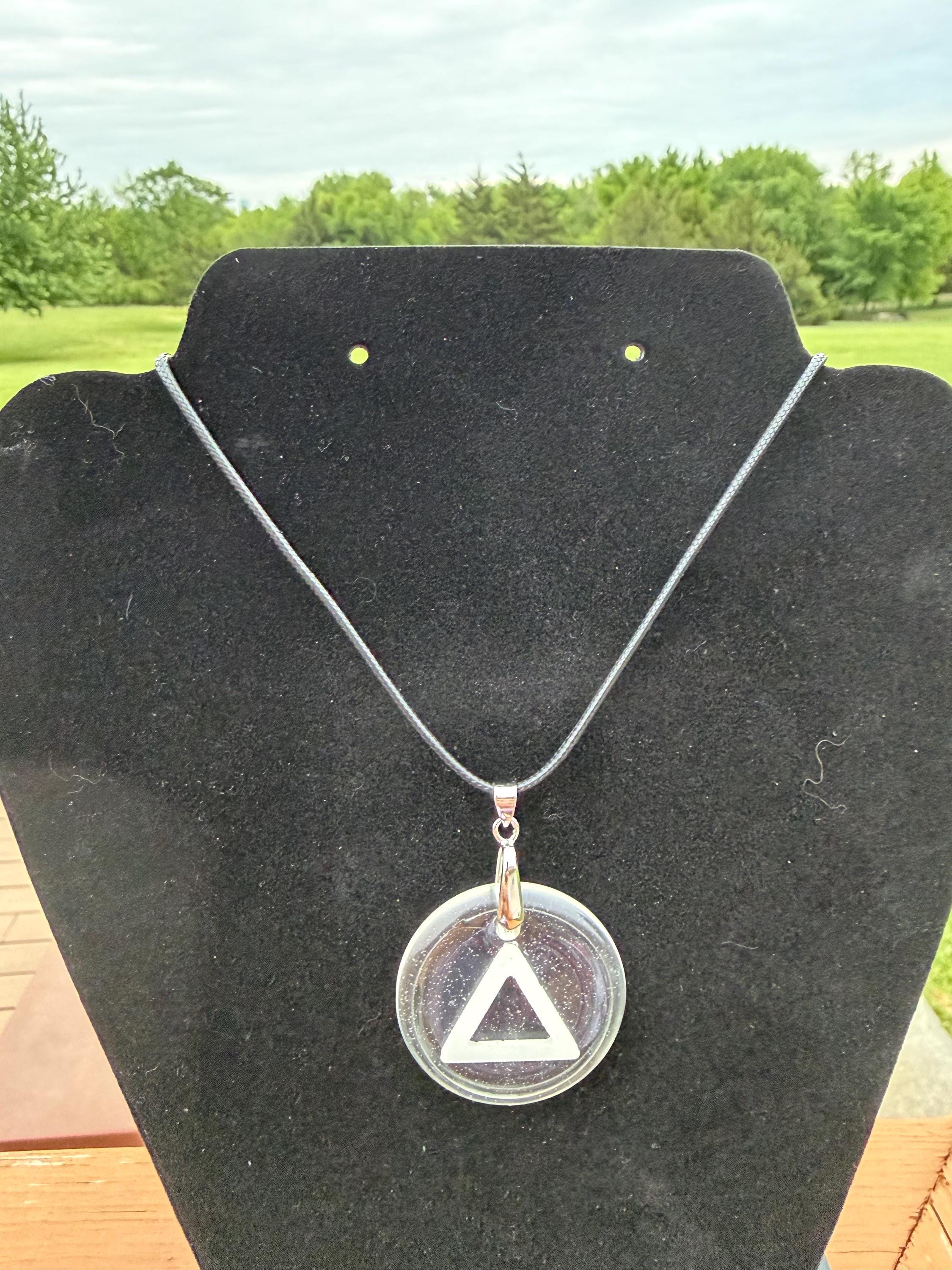 Triangle Necklace With Circle Inside - Etsy