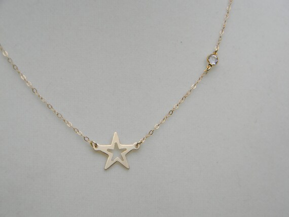14K Gold Fill Star And Crystal Necklace Glee Inspired Worn | Etsy