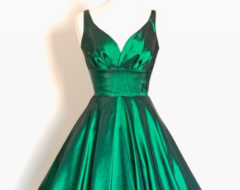 green 50s dress