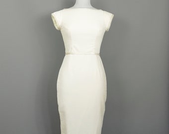 Cynthia Ivory Velvet Wedding Dress with Pencil Skirt  - Made by Dig For Victory