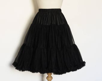 Black Swing Petticoat - Soft - Two Layer - Fifties Petticoat - Tulle - Wedding - Retro - Swishy