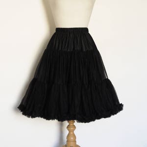 Black Swing Petticoat Soft Two Layer Fifties Petticoat Tulle Wedding Retro Swishy image 1