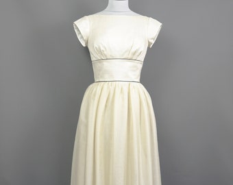 Paris Wedding Dress in Ivory Silk Chiffon & Cotton - Made by Dig For Victory