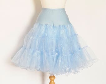 Jupon de bal de promo bleu pâle - Double épaisseur style années 50 - Jupon rigide - Bal de promo - Demoiselle d'honneur - Crinoline