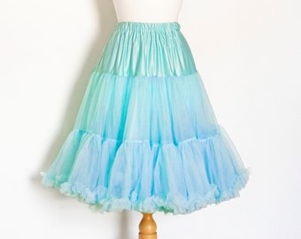 Knee Length Sky Blue Swing Petticoat 23" - Soft - Two Layer - Fifties Petticoat - Tulle - Wedding - Retro - Swishy