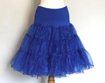 Royal Blue Prom Petticoat - Double Layer Full Fifties Style - Underskirt - Prom - Full Petticoat