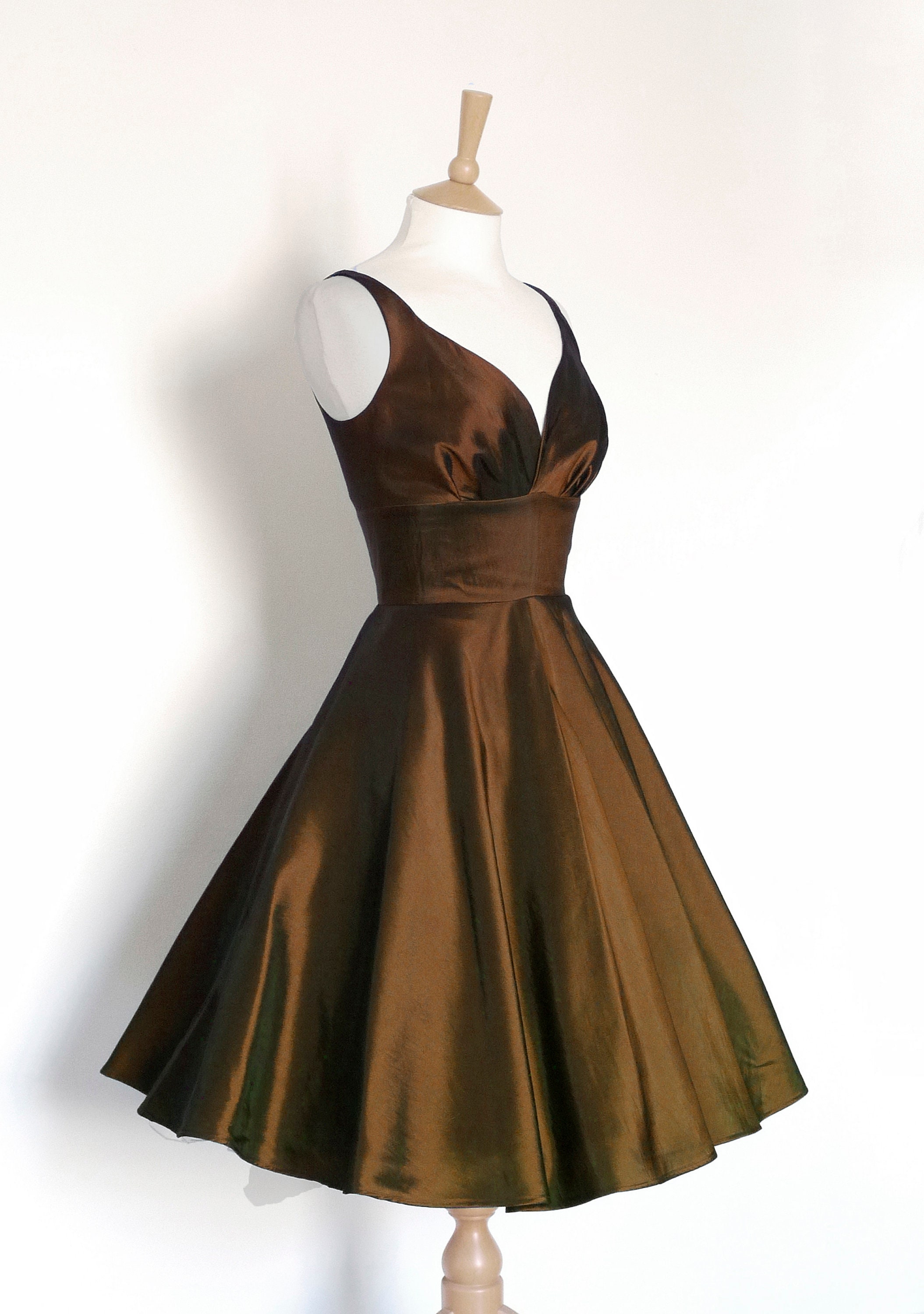 brown taffeta dress Taffeta Bubble Dress