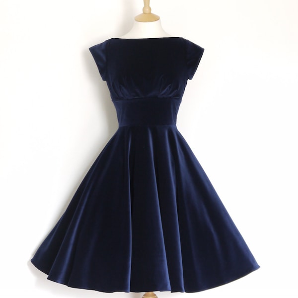 Blue evening dress custom made elegant dress sexy prom dress velvet dress,custom made Y1172 main image 1