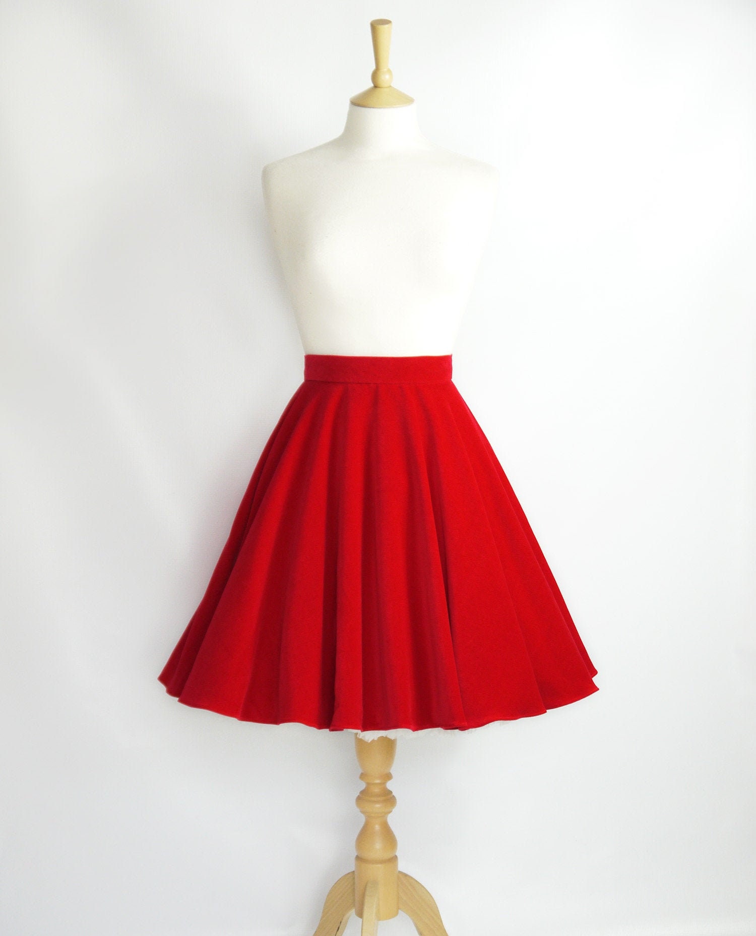 Scarlet Red Velvet Skater Circle Falda Cualquier color o Etsy España