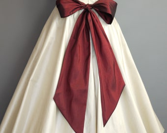 Rich Shot Taffeta Tie Sash With Centre Detail - Wedding Sash - Made By Dig For Victory!