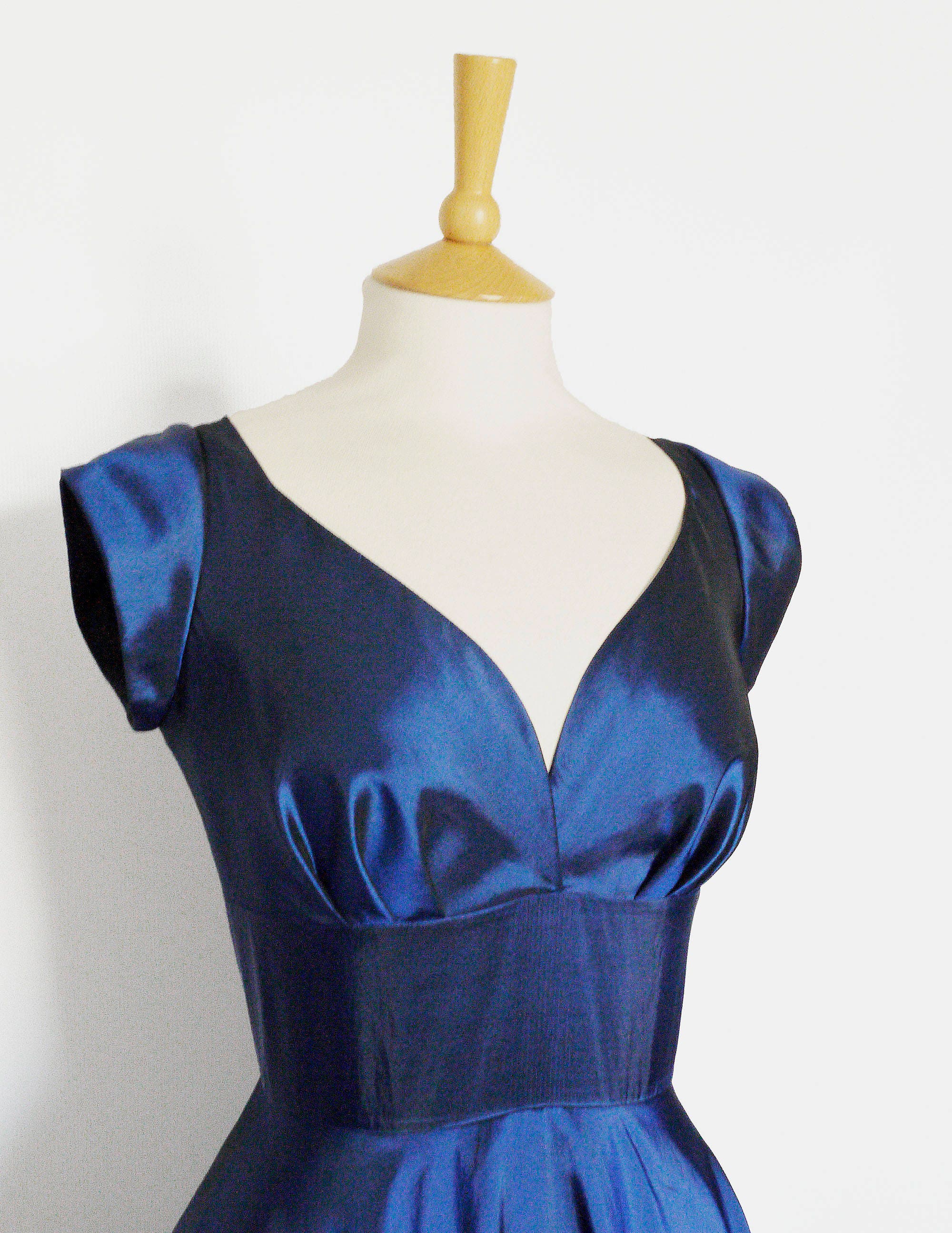 Mina Dress Night Blue Taffeta