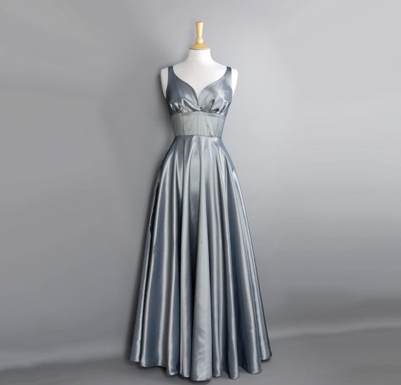 pewter formal dress Pewter Three Quarter Sleeve Off the Shoulder Dress 23136