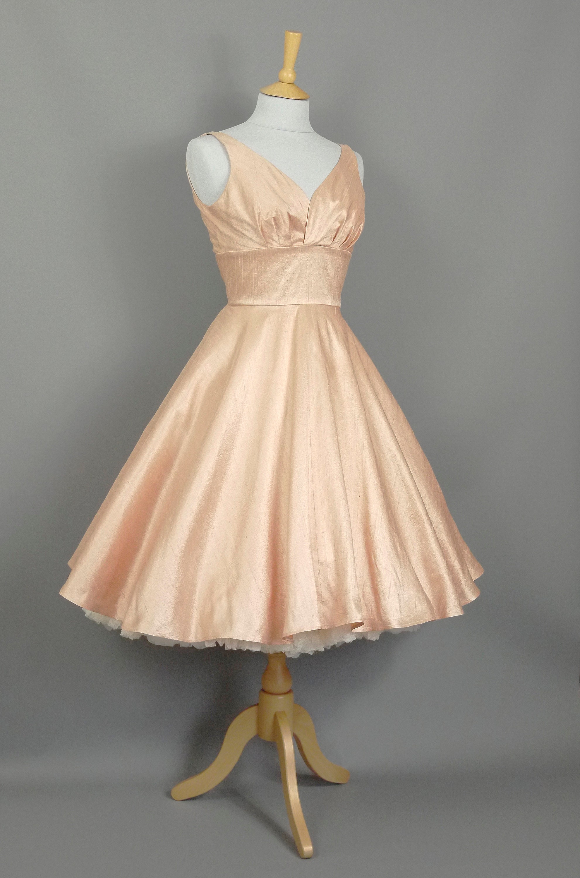 Pink Champagne Blush Silk Dupion Sweetheart Swing Dress Made | Etsy