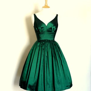 Emerald Green Taffeta Sweetheart Prom Dress with Pleated Skirt Made by Dig For Victory image 1