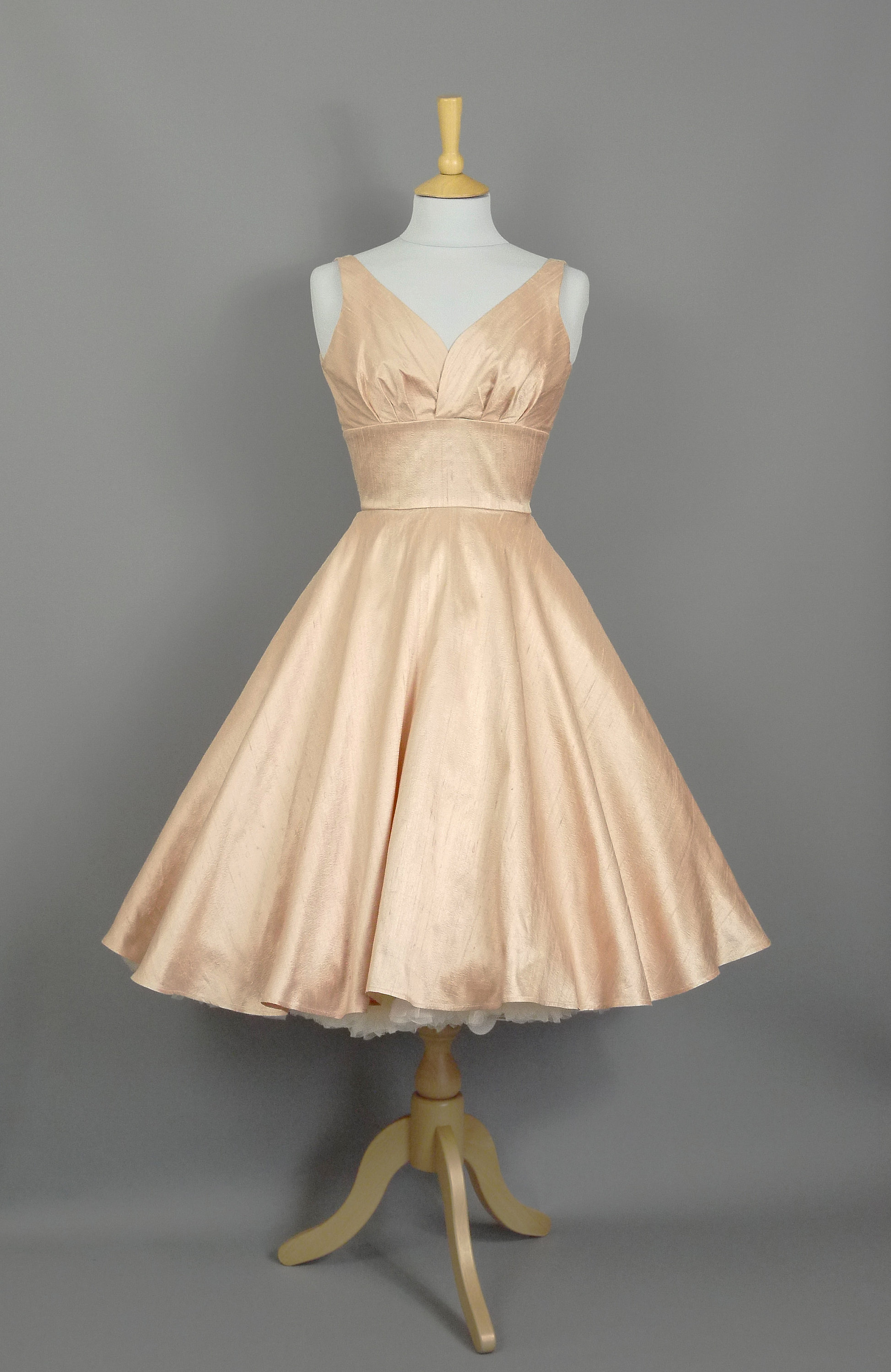 Pink Champagne Blush Silk Dupion Sweetheart Swing Dress Made | Etsy