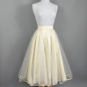 Champagne Silk & Tulle Tea Length Double Circle Skirt Made - Etsy