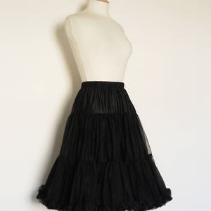 Black Swing Petticoat Soft Two Layer Fifties Petticoat Tulle Wedding Retro Swishy image 2