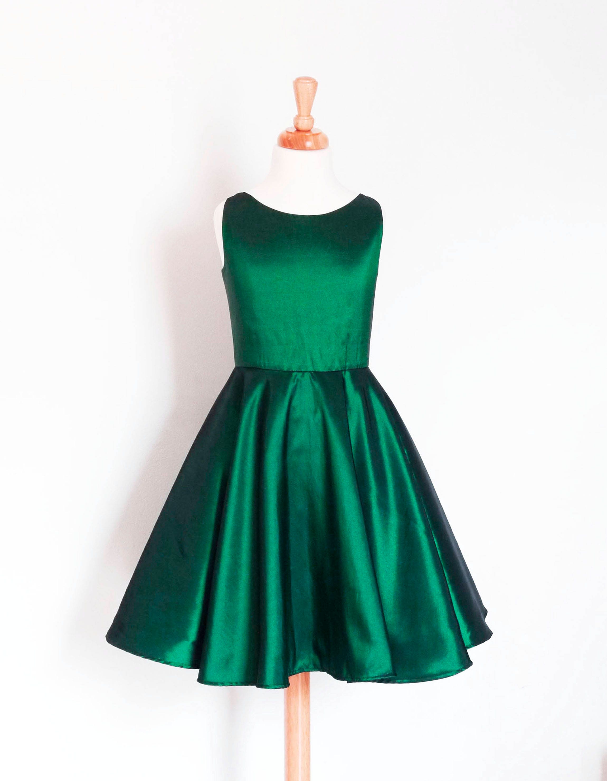 Flower Girl Dress Emerald Green Taffeta ...