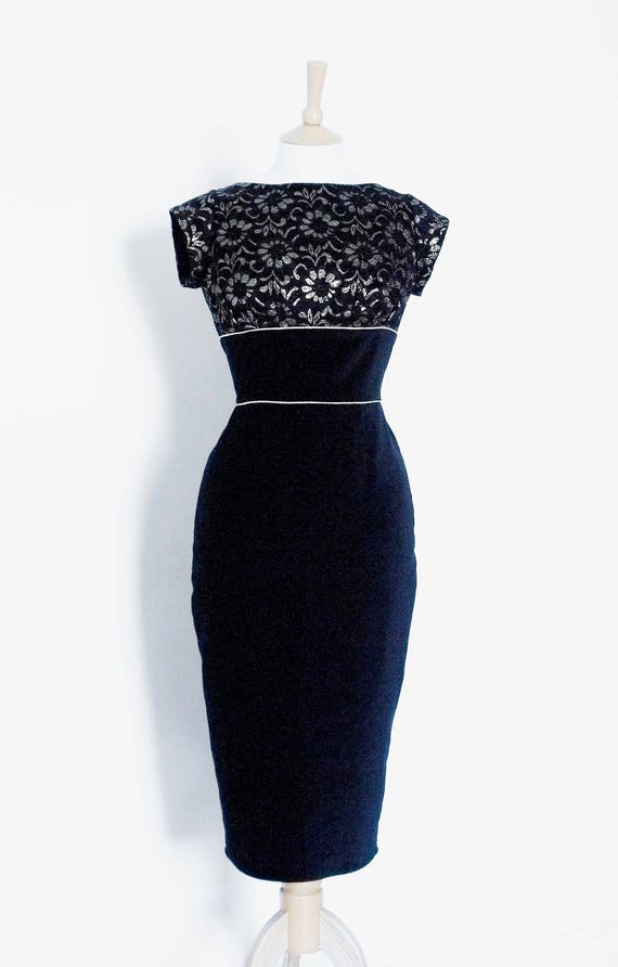 black velvet pencil dress