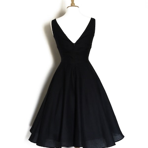 Black Linen Tiffany Tea Dress With Circle Skirt Made by Dig for Victory ...