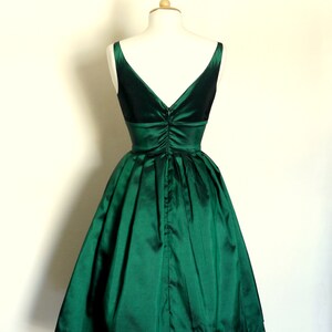 Emerald Green Taffeta Sweetheart Prom Dress with Pleated Skirt Made by Dig For Victory image 3