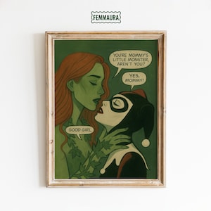 Poison Ivy & Harley – Good Girl Comic Style Wall Art Print