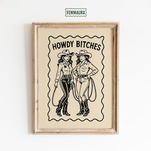 Ciao Bitches - Poster con atteggiamento da cowgirl queer e audace