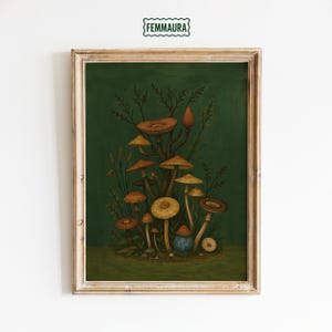 Pilze Kunstdruck - Cottagecore Natur Poster
