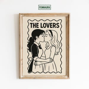 Gli Amanti – Stampa artistica lesbica in stile Tarocchi Saffico Audace
