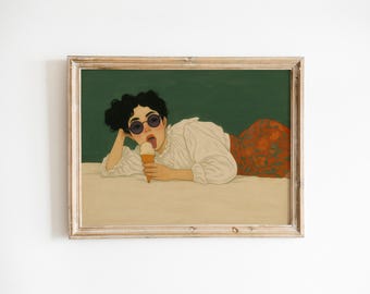 Retro Queer Ice Cream Girl – Cool Feminine Art Print