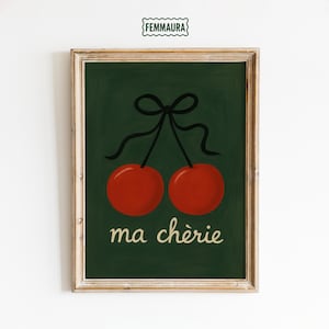 Ma Chérie – French Cherry Illustration Wall Art Print