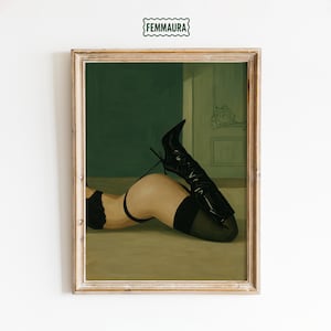 Stampa artistica di lingerie vintage - Stampa murale boudoir femminile, poster estetico sensuale