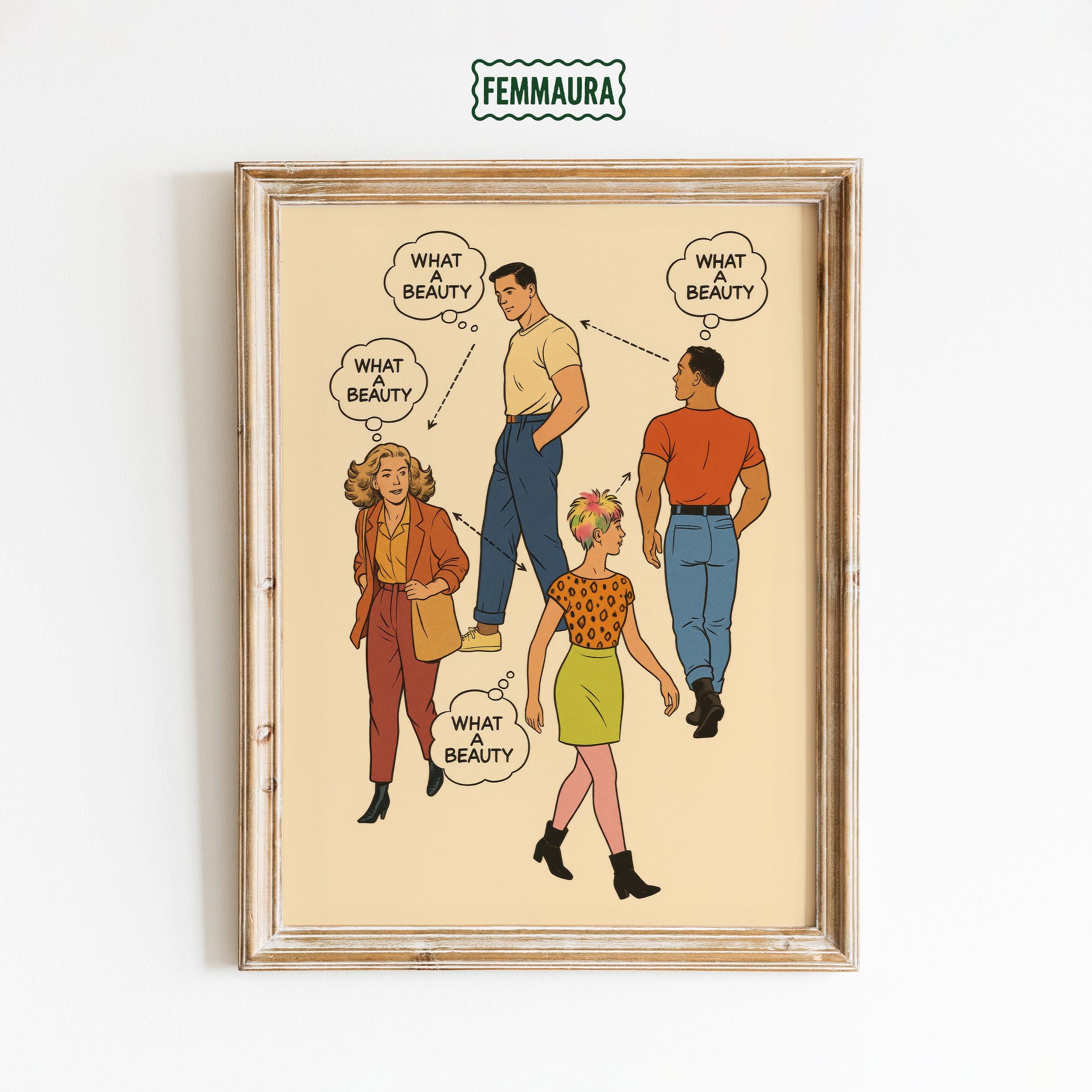 What a Beauty Queer Poster – Retro Comic Style LGBTQ+ Wall Art