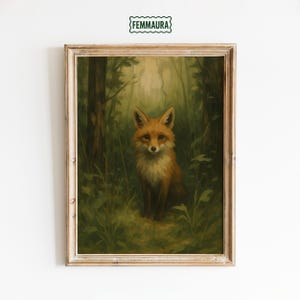 Fox in Forest – Vintage Woodland Animal Nursery Wall Art