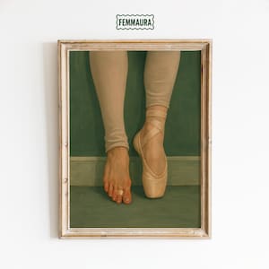 Ballet Pointe and Bare Foot Minimalist Dance Art Print