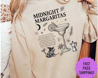 Midnight Margaritas Crewneck | Witchy Halloween Sweatshirt