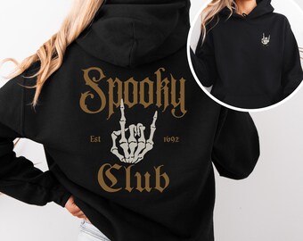 Sudadera con capucha Spooky Club: ropa unisex de Halloween, moda gótica