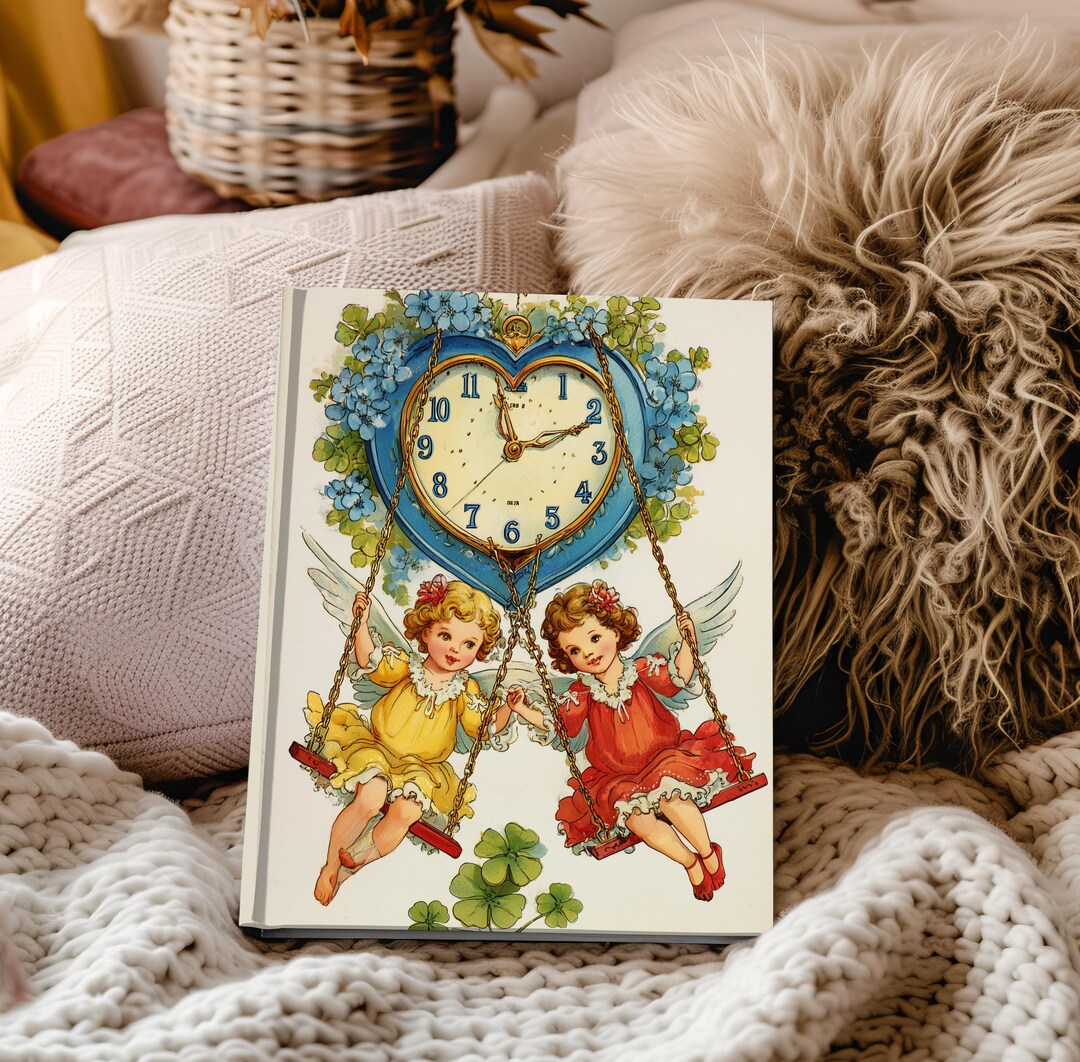 Vintage Cherub Heart Clock Journal, Romantic Valentine Keepsake - Etsy