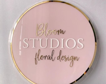 Custom Acrylic Logo Sign for Business | Office Sign | Salon Decor | Hair Salon Sign | Business Door Sign | Company Logo Sign