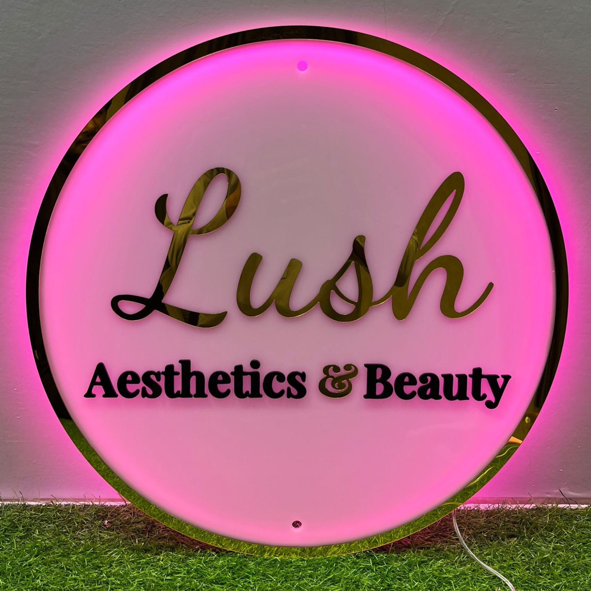 Aesthetic Beauty Salon Backlit Sign, Business Logo Signs, Acrylic ...