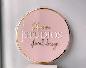 Custom Acrylic Logo Sign for Business | Office Sign | Salon Decor | Hair Salon Sign | Business Door Sign | Company Logo Sign