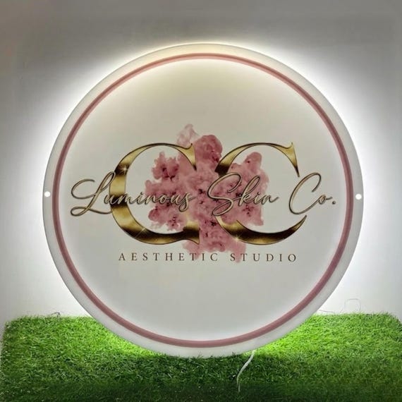 Custom acrylic business sign, acrylic logo for beauty Salon, wall lED business signage, personalized backlit Office Sign