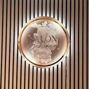 Insegna personalizzata per studio di salone di bellezza, insegna retroilluminata per salone in acrilico, insegne con logo aziendale, insegne per ufficio da parete e da porta, insegna con logo per salone a LED da parete
