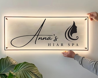 Custom Frosted  Beauty Logo Sign, Salon Business Logo Signs, Wall and Door Office Sign, Acrylic 3D Brand  logo Salon Decor